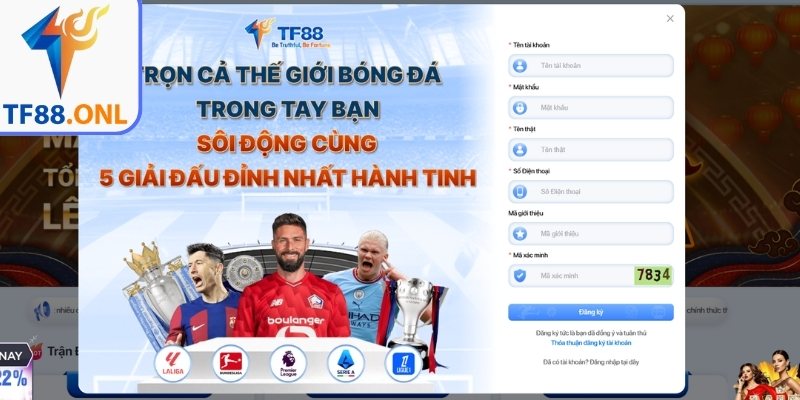 Điền thông tin đăng ký TF88